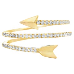 Bracelet croisé en or jaune 14K avec 0.27 carats Taille 7