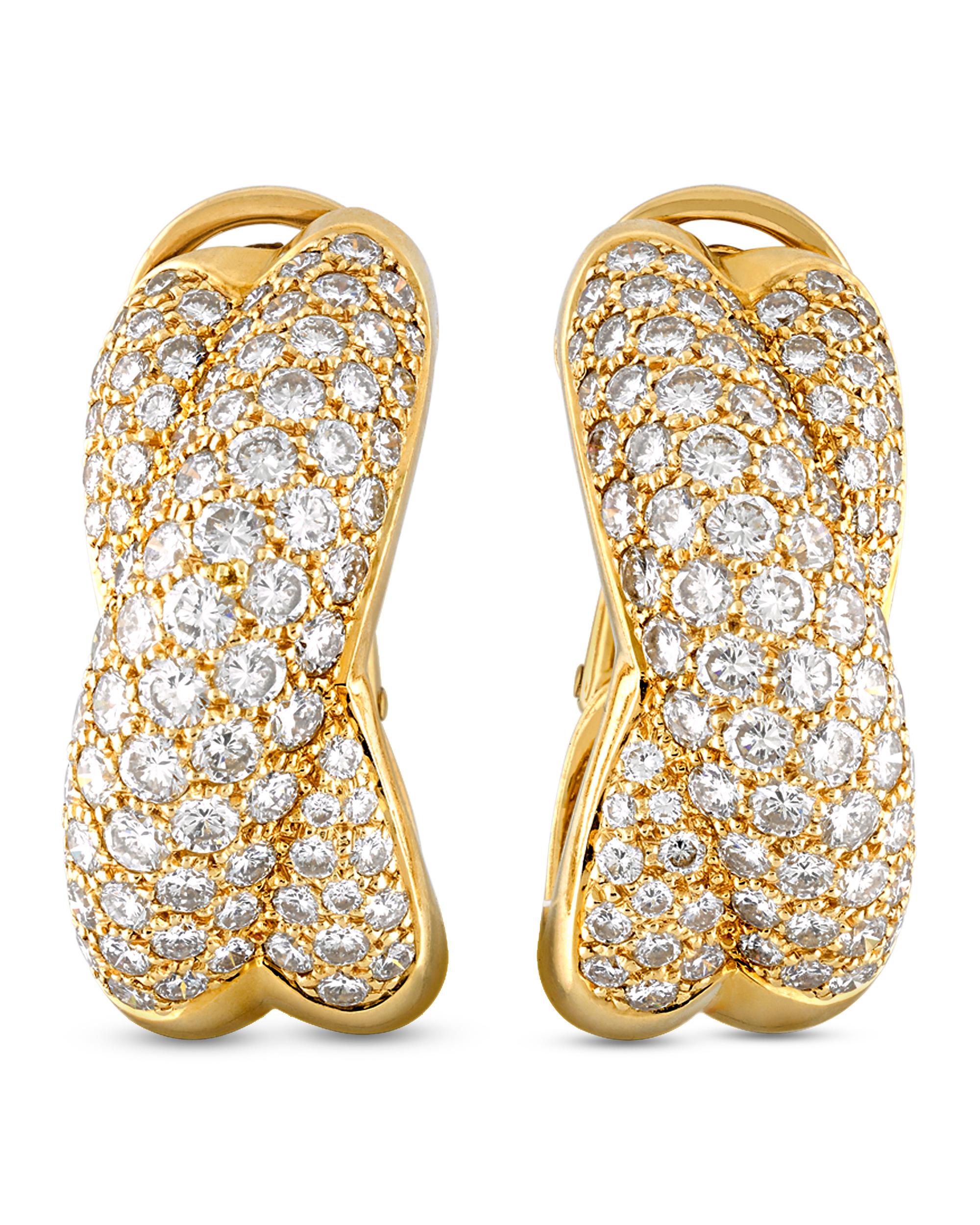 Diamond Crossover Earrings by Cartier 