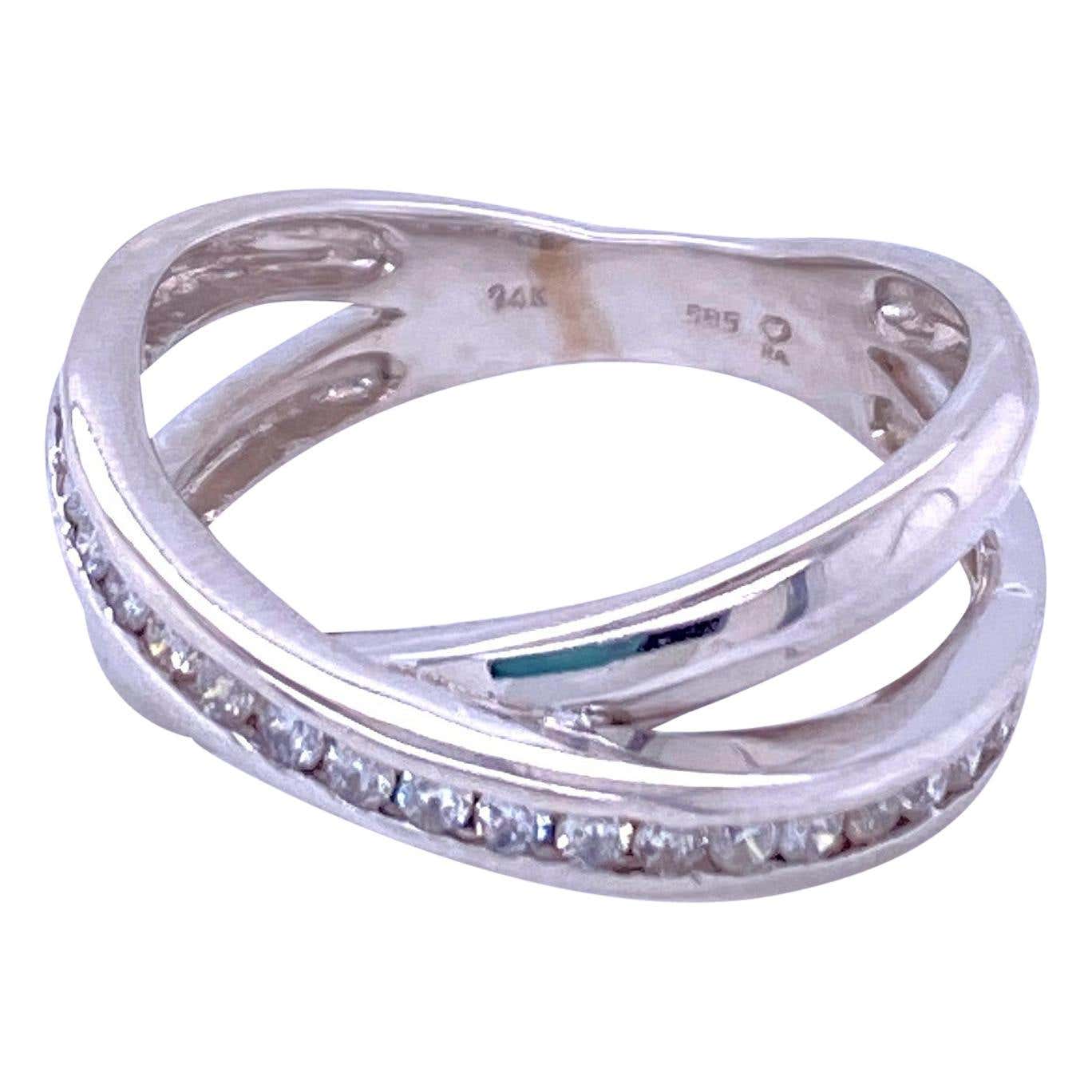 Diamond Crossover Ring at 1stDibs