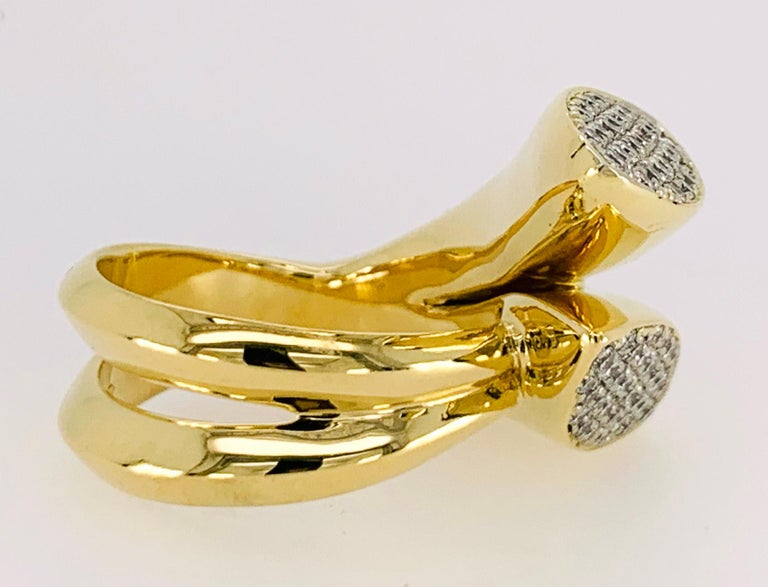 Diamond Crossover Ring in 18 Karat at 1stDibs