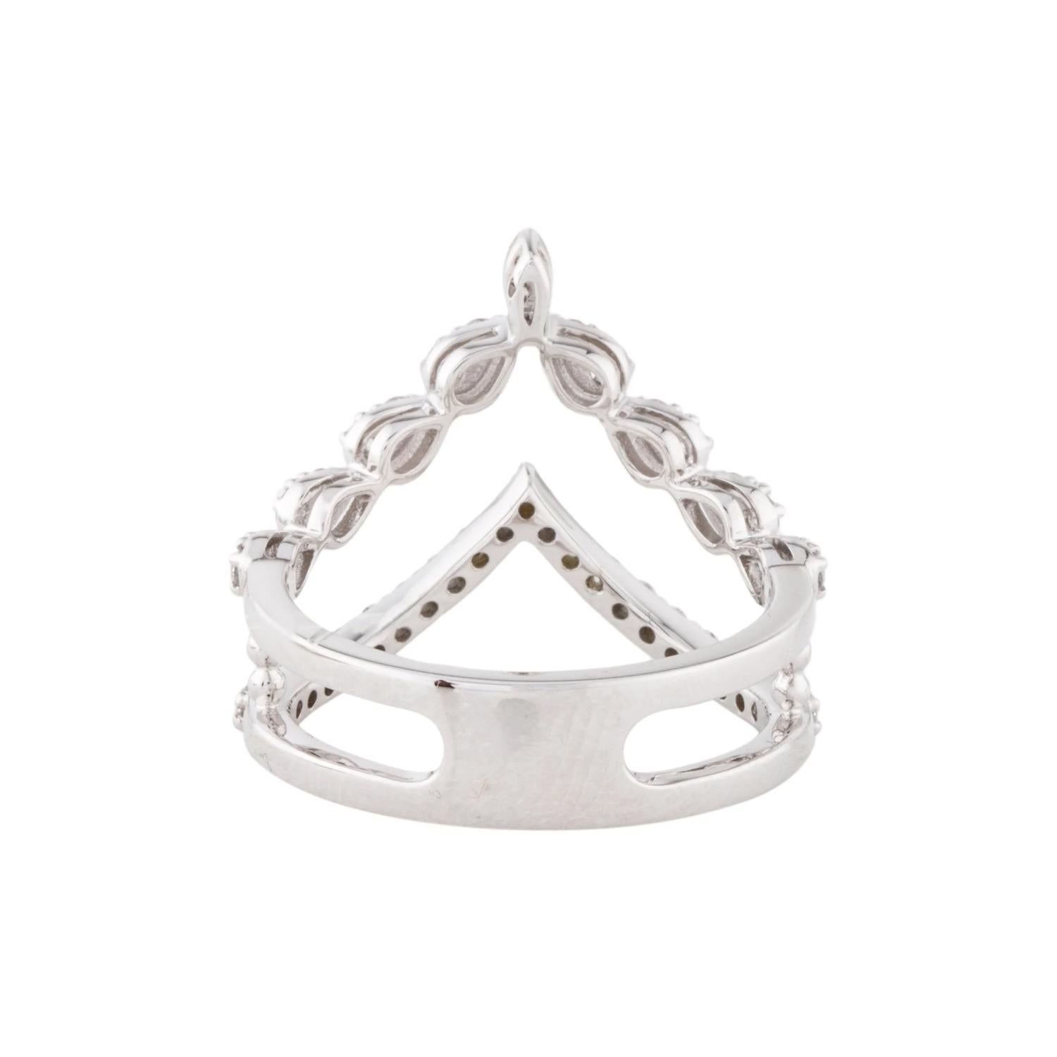 Diamond Crown Fashion Ring 0.50 Carats in 14K White Gold In condizioni Nuovo in vendita a New York, NY