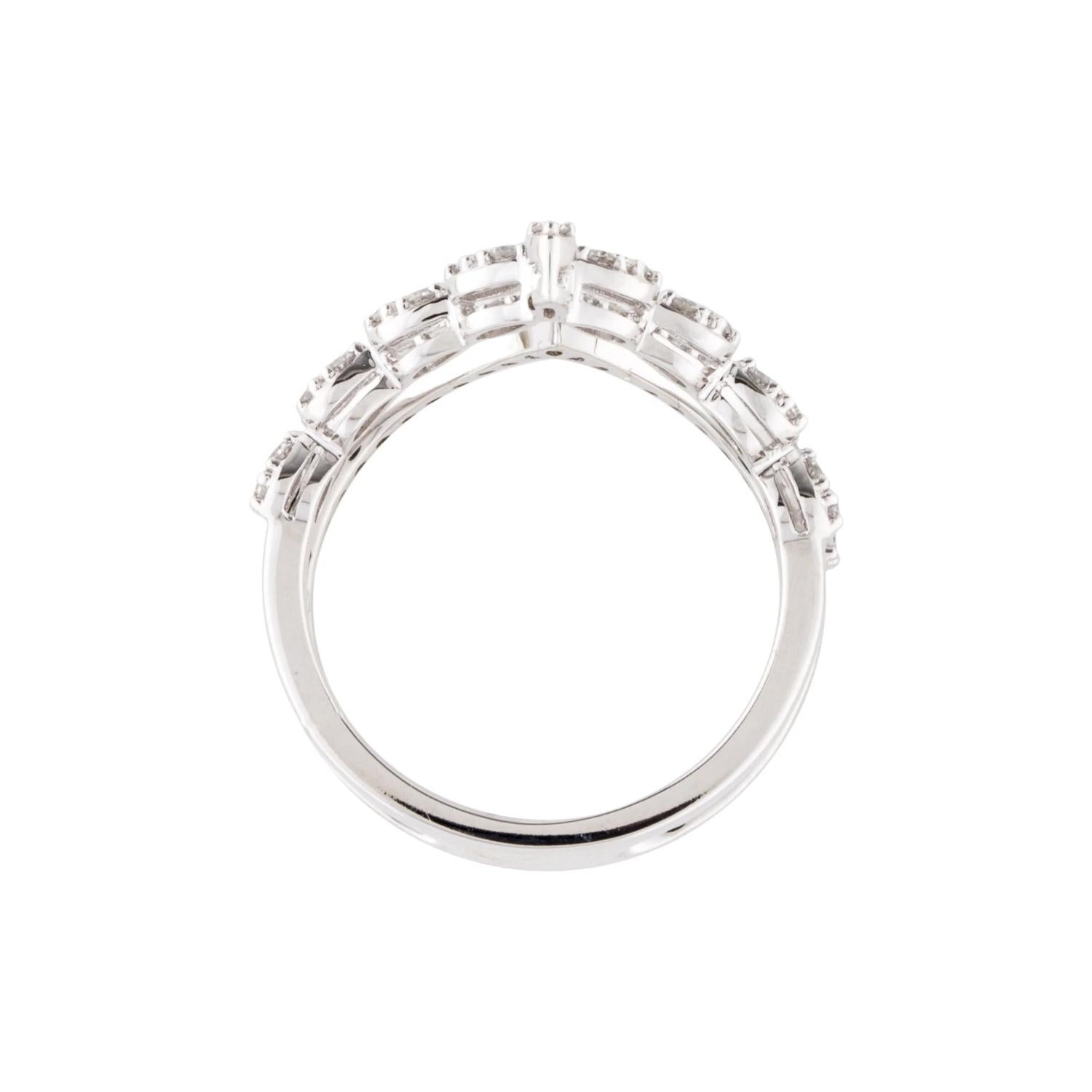 Donna Diamond Crown Fashion Ring 0.50 Carats in 14K White Gold in vendita