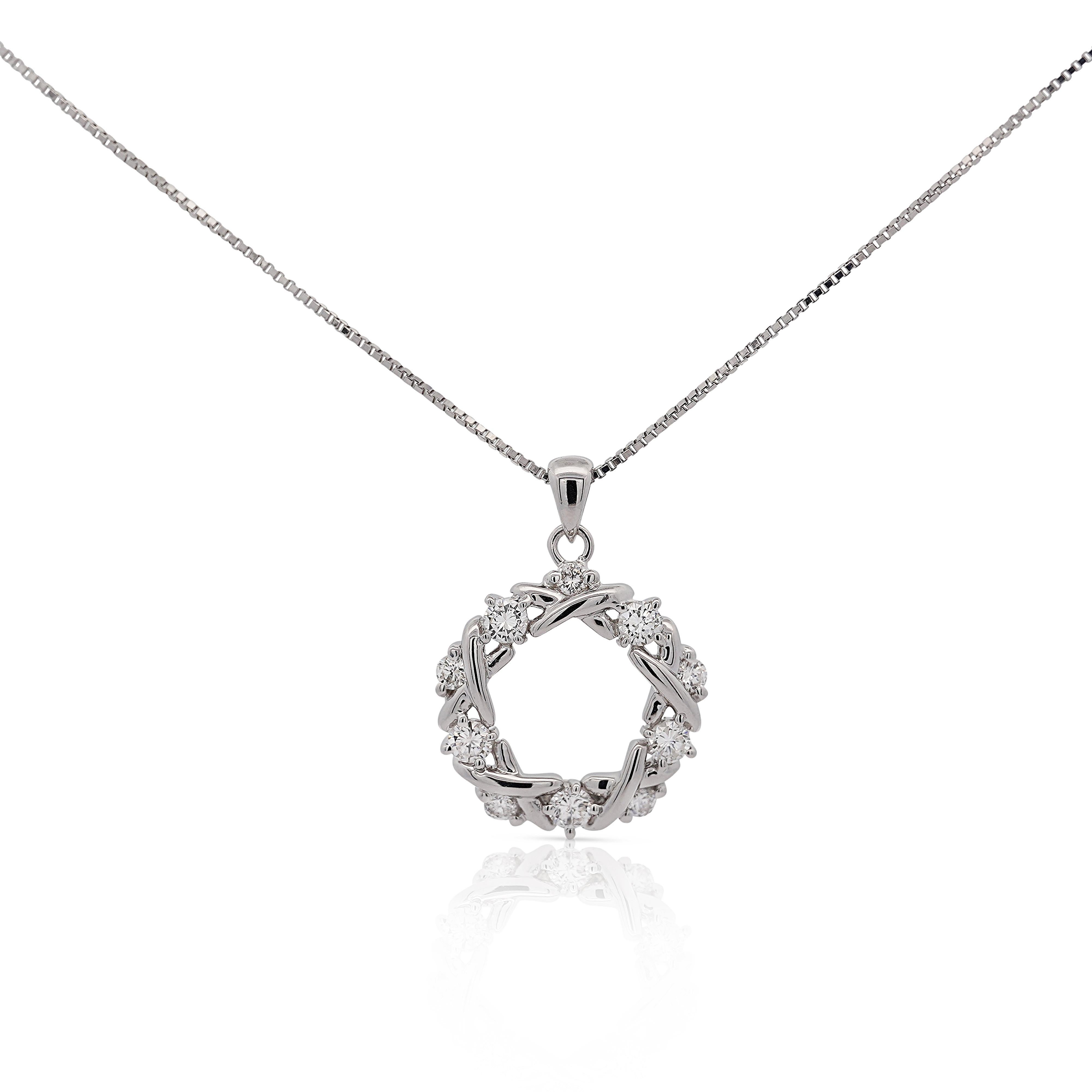 Diamond Crown of Thorns Platinum Pendant Necklace For Sale 1