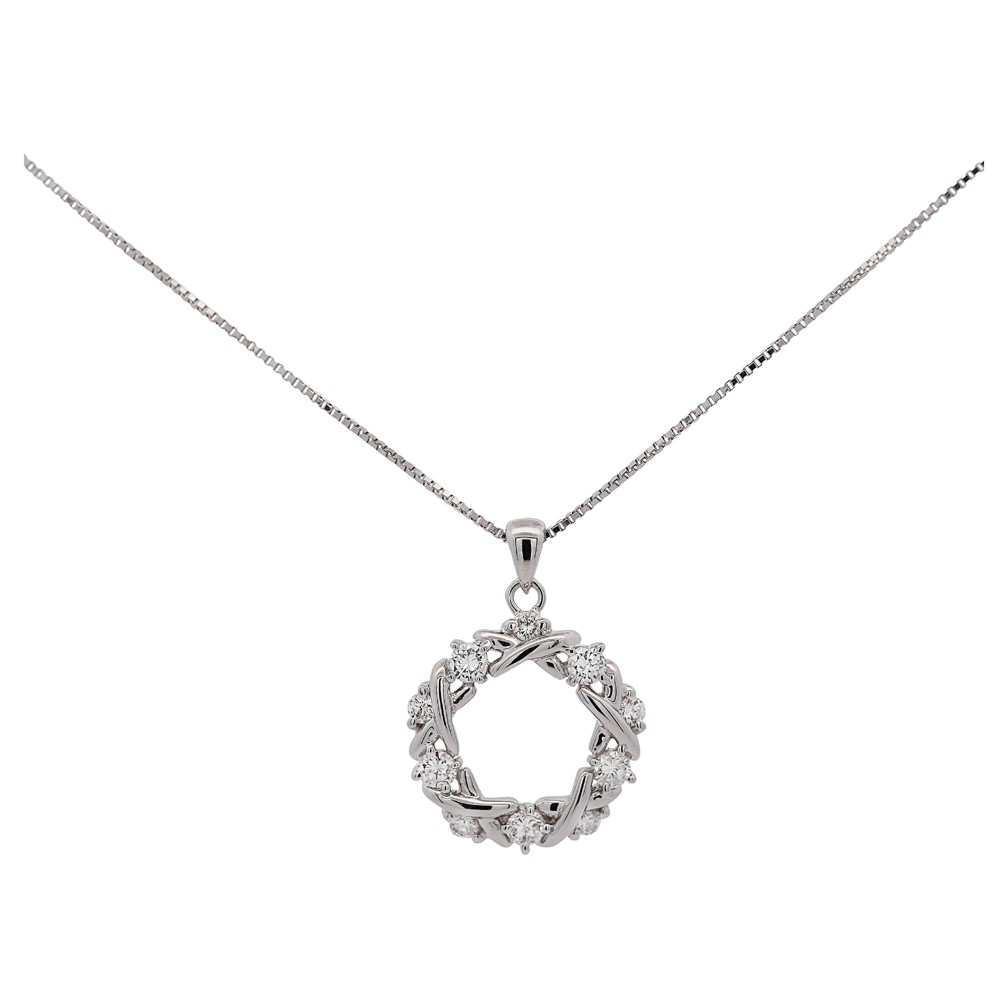 Diamond Crown of Thorns Platinum Pendant Necklace