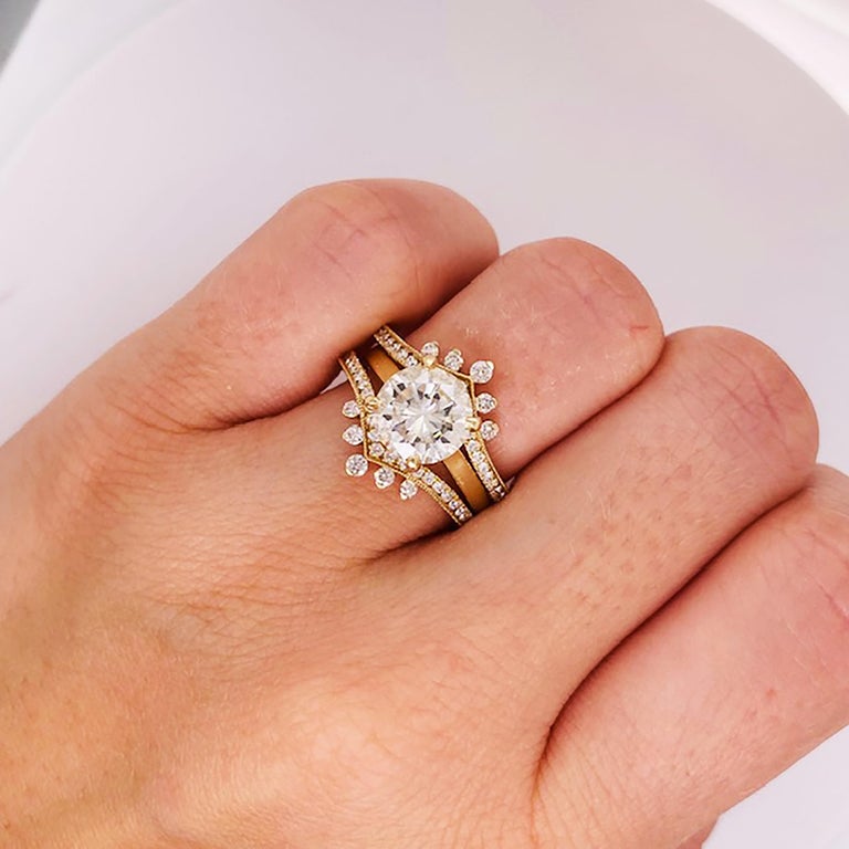 Customizable Diamond Crown Ring Enhancer 14K Gold .55 Carat Diamond