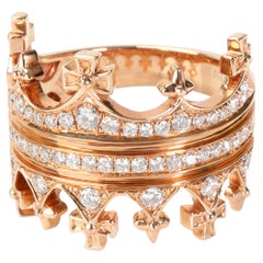 Diamond Crown Ring in 18k Rose Gold 0.59 CTW
