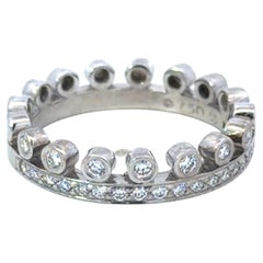 Diamant-Krone Tiara Eternity Band Ring 18k Weißgold