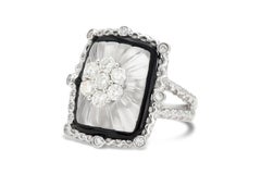Diamond, Crystal and Black Onyx Ring