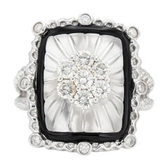 Diamond, Crystal and Black Onyx Ring