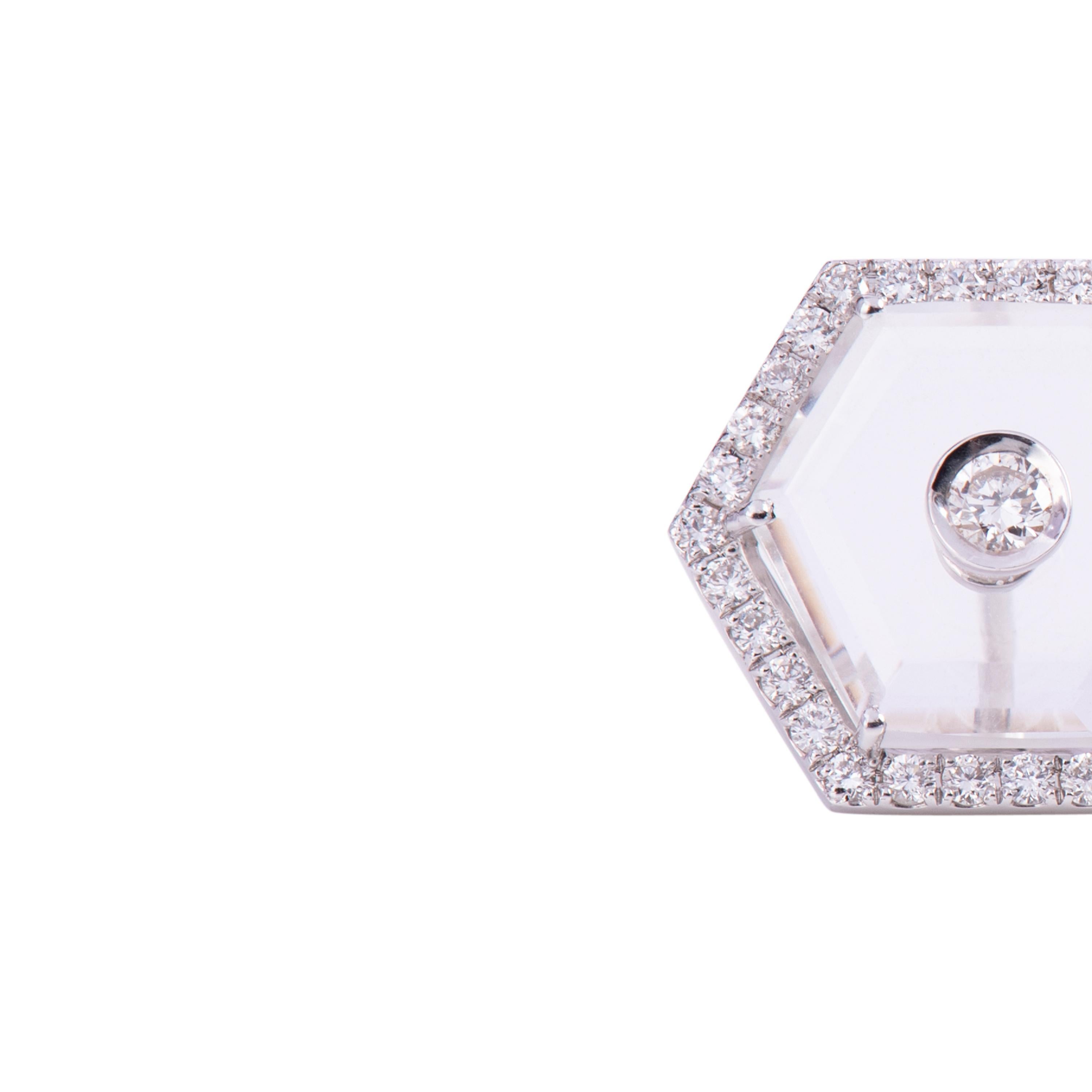 Diamond Crystal Octagonal Eartops For Sale 1
