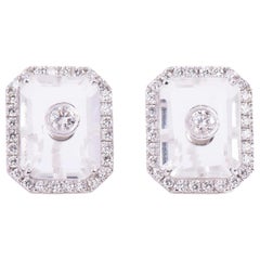 Diamond Crystal Rectangle Eartops