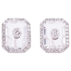 Diamond Crystal Rectangle Eartops