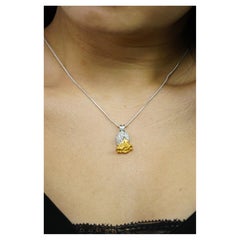 Diamond Cts 0.68 Necklace with 18k White Gold Snake Chain