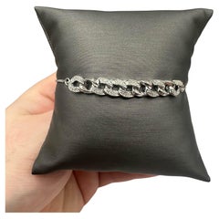 Diamond Cuban Link Adjustable Bola Bracelet in Sterling Silver - 0.11ctw, New Used Diamond Cuban Link Adjustable Bola Bracelet in Sterling Silver - 0.11ctw, New