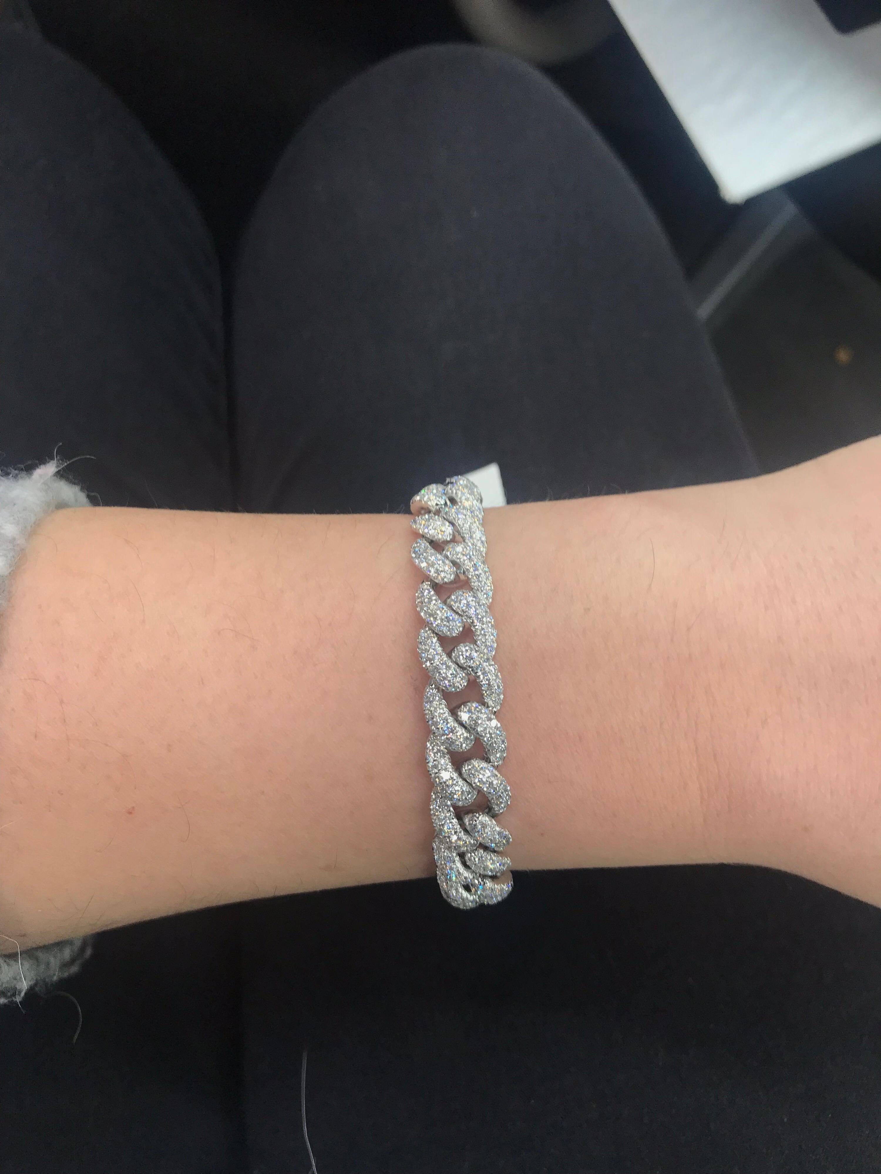 womens diamond cuban link bracelet