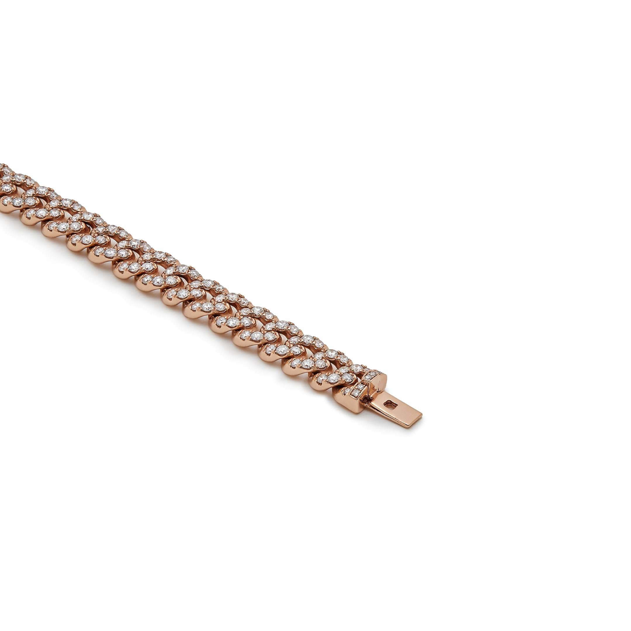 Diamond Cuban Link Bracelet In New Condition For Sale In New York, NY