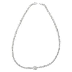 Diamond Cuban Link Chain 14k White Gold Fine Necklace Jewelry