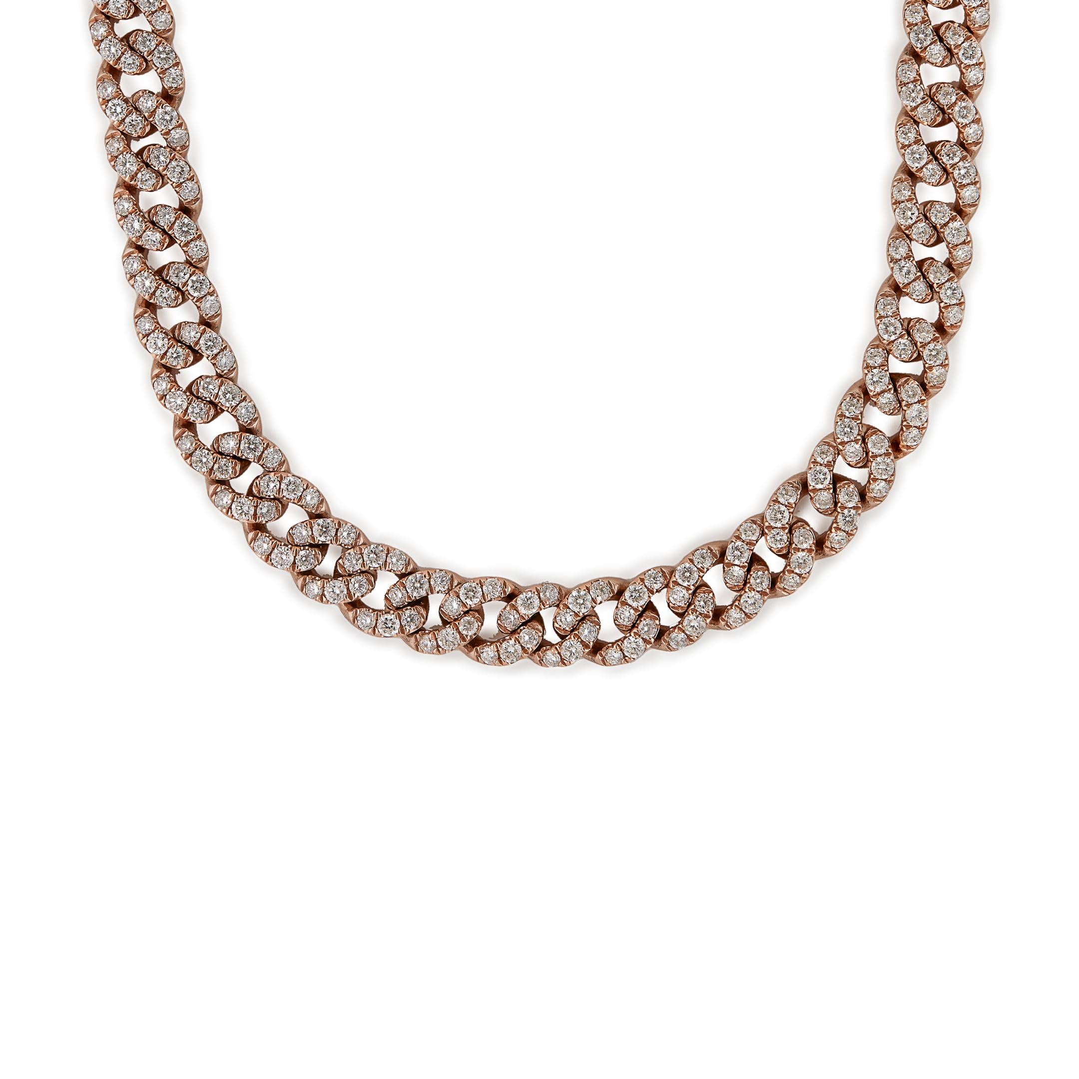 Diamond Cuban Link Necklace In New Condition For Sale In New York, NY