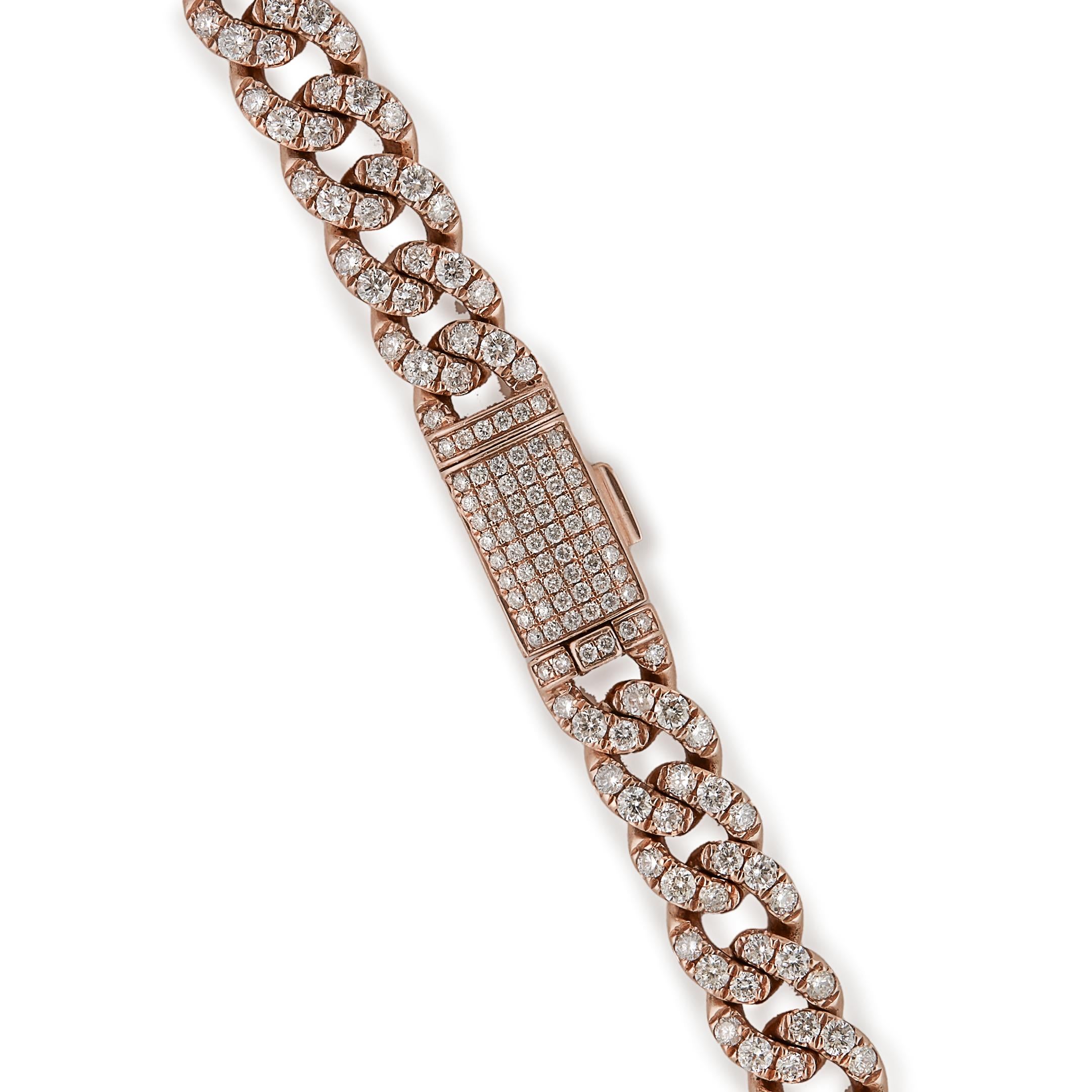 Women's or Men's Diamond Cuban Link Necklace For Sale