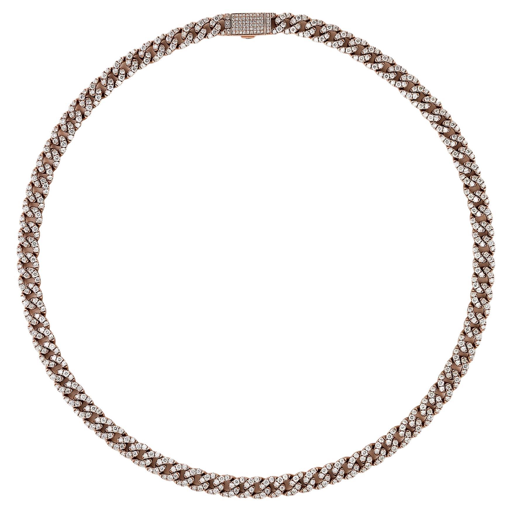 Diamond Cuban Link Necklace For Sale