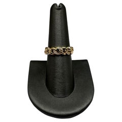 Diamant-Kubanischer Diamantring aus 10 Karat Gelbgold - 0,09 Karat GH I1 Diamanten, Größe 7