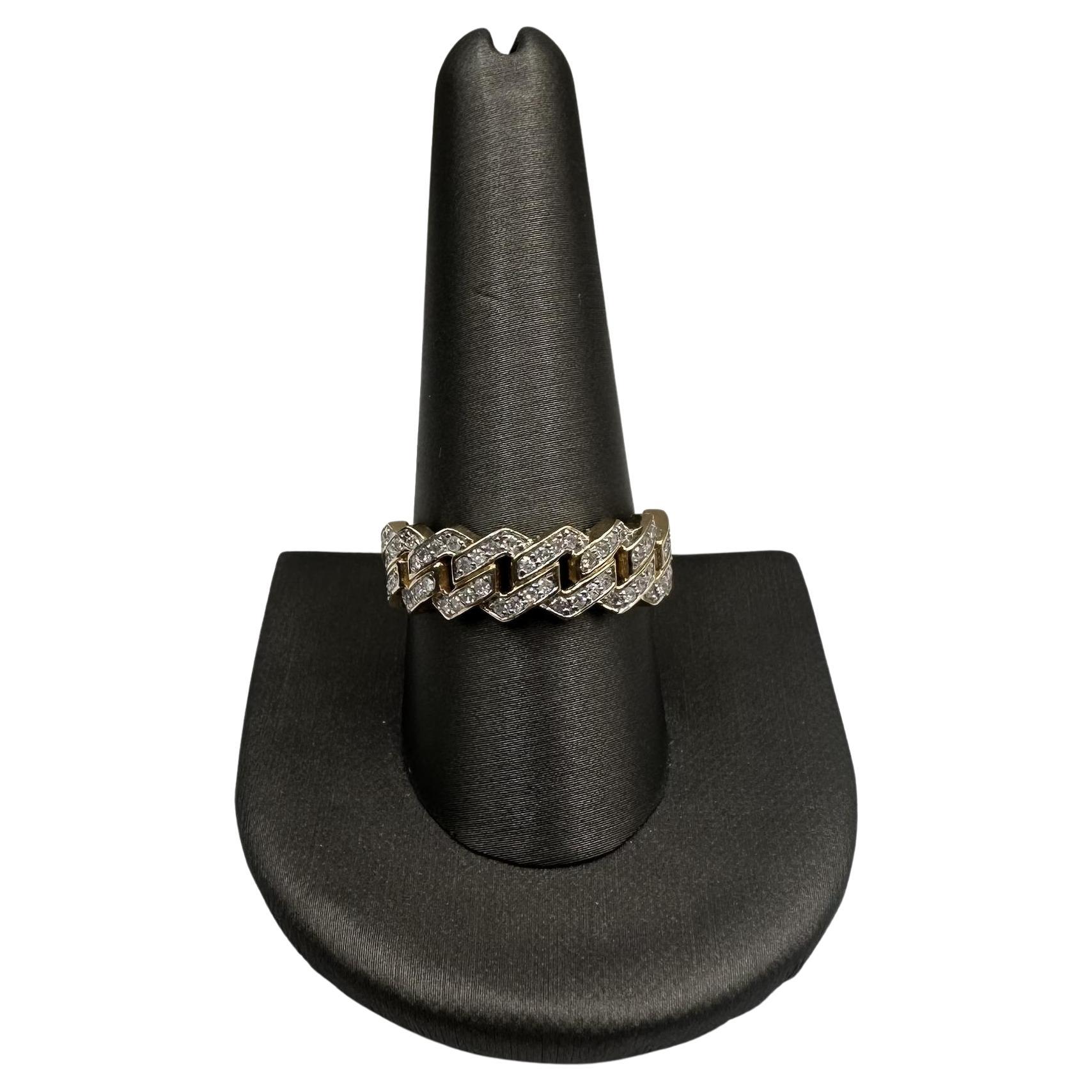 Kubanischer Diamantring aus 10kt Gelbgold - 0,50ctw GH I1 Diamanten, Größe 10 im Angebot