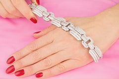 Ella Gafter 14.50ct Diamond Cuff Bracelet in 18k White Gold, Italy