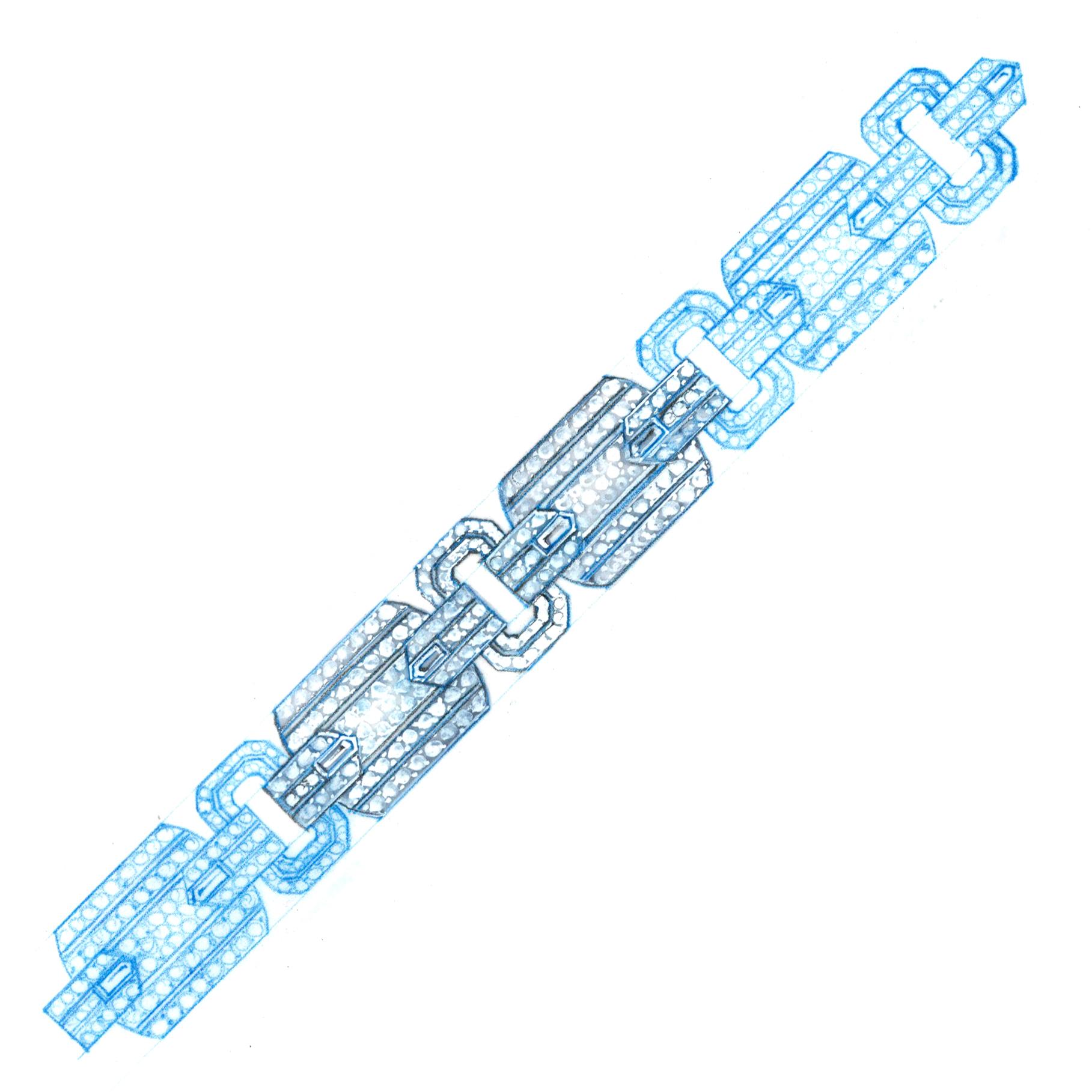 Bracelet manchette Ella Gafter en vente 2