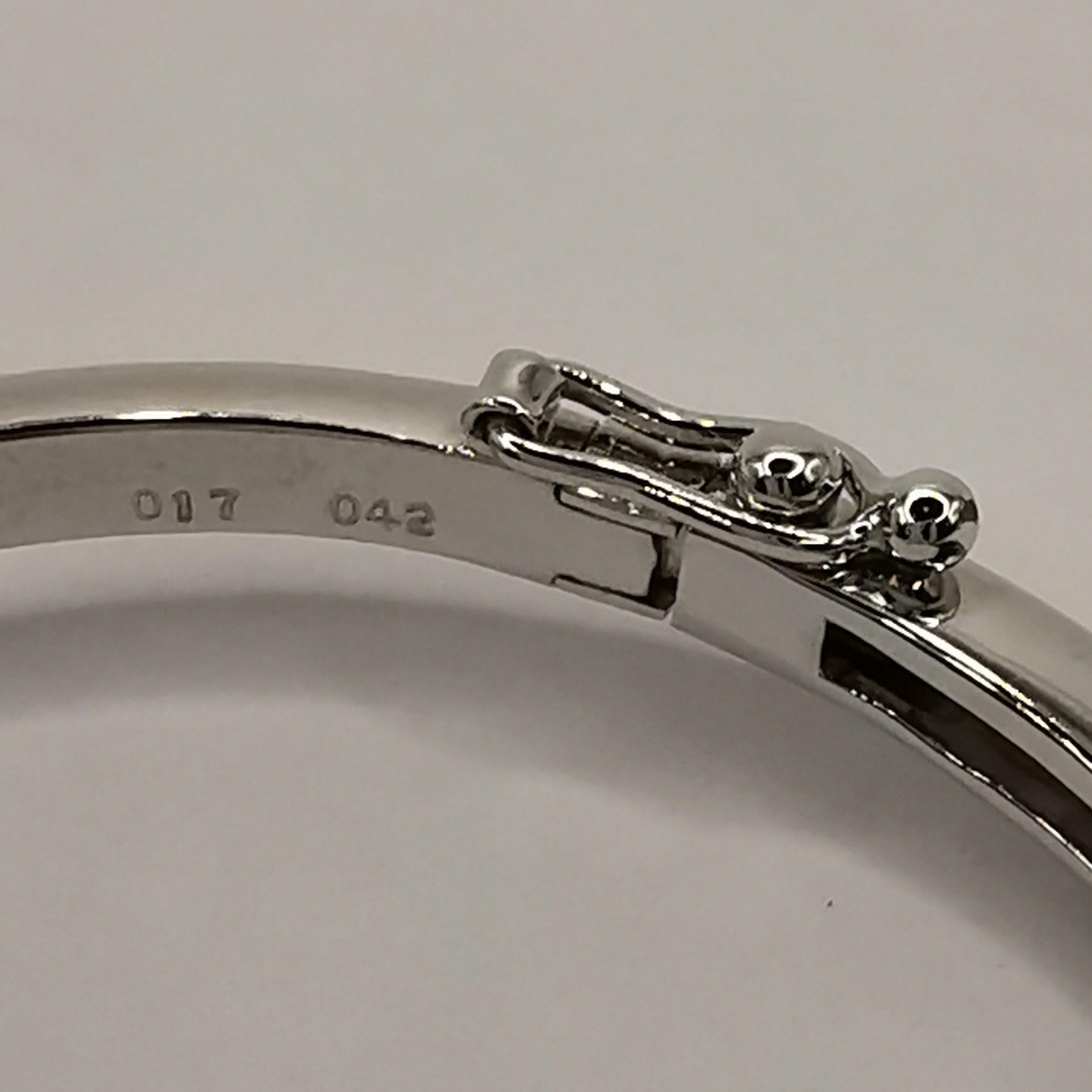 Women's Diamond Cuff Bracelet in 18K White Gold For Sale