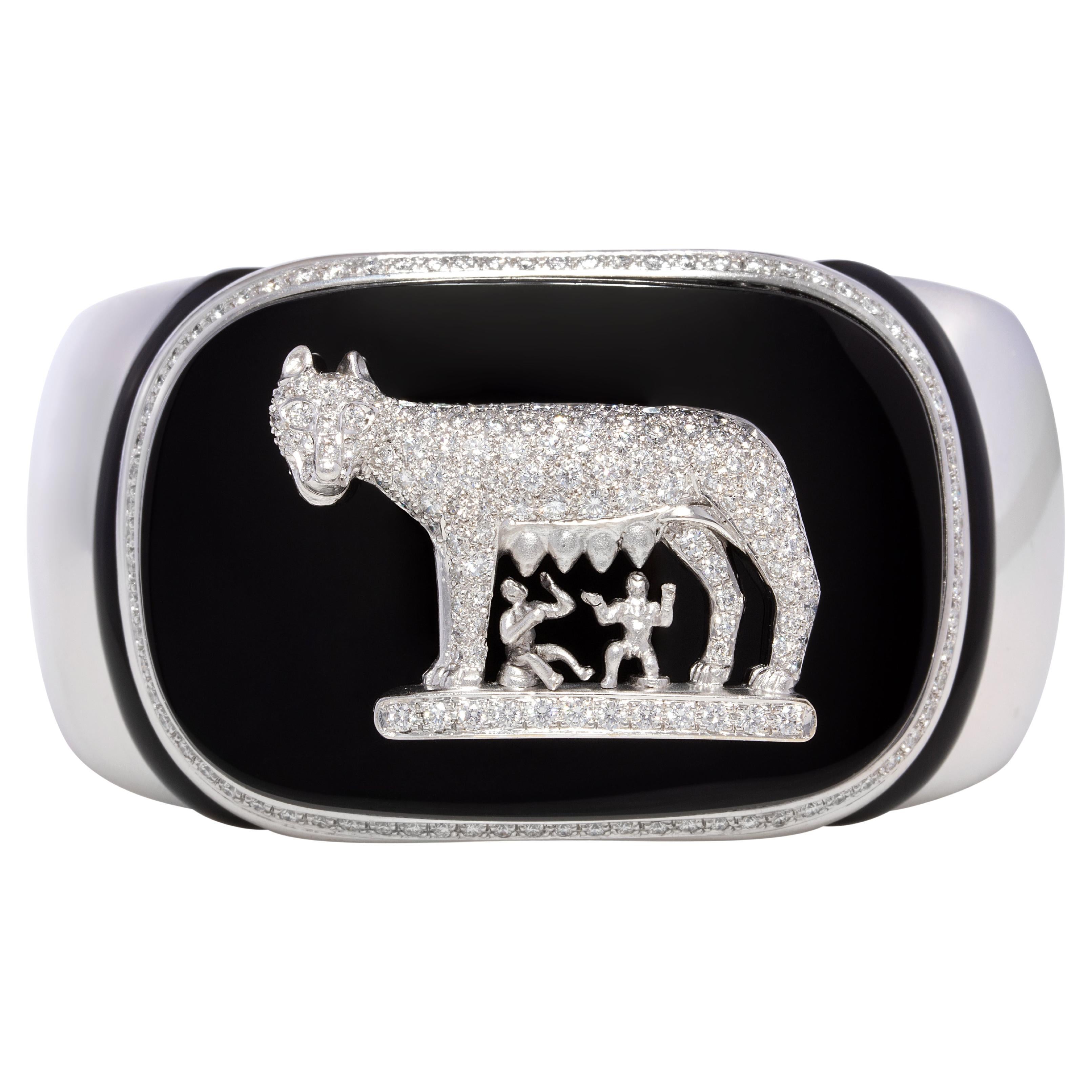 Bracciale con diamanti She Wolf "Lupa Capitolina" Design/One di Ella Gafter