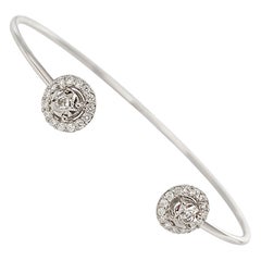 Diamond Cuff Everyday Stackable Bracelet, Featuring 0.32 Carat Diamonds