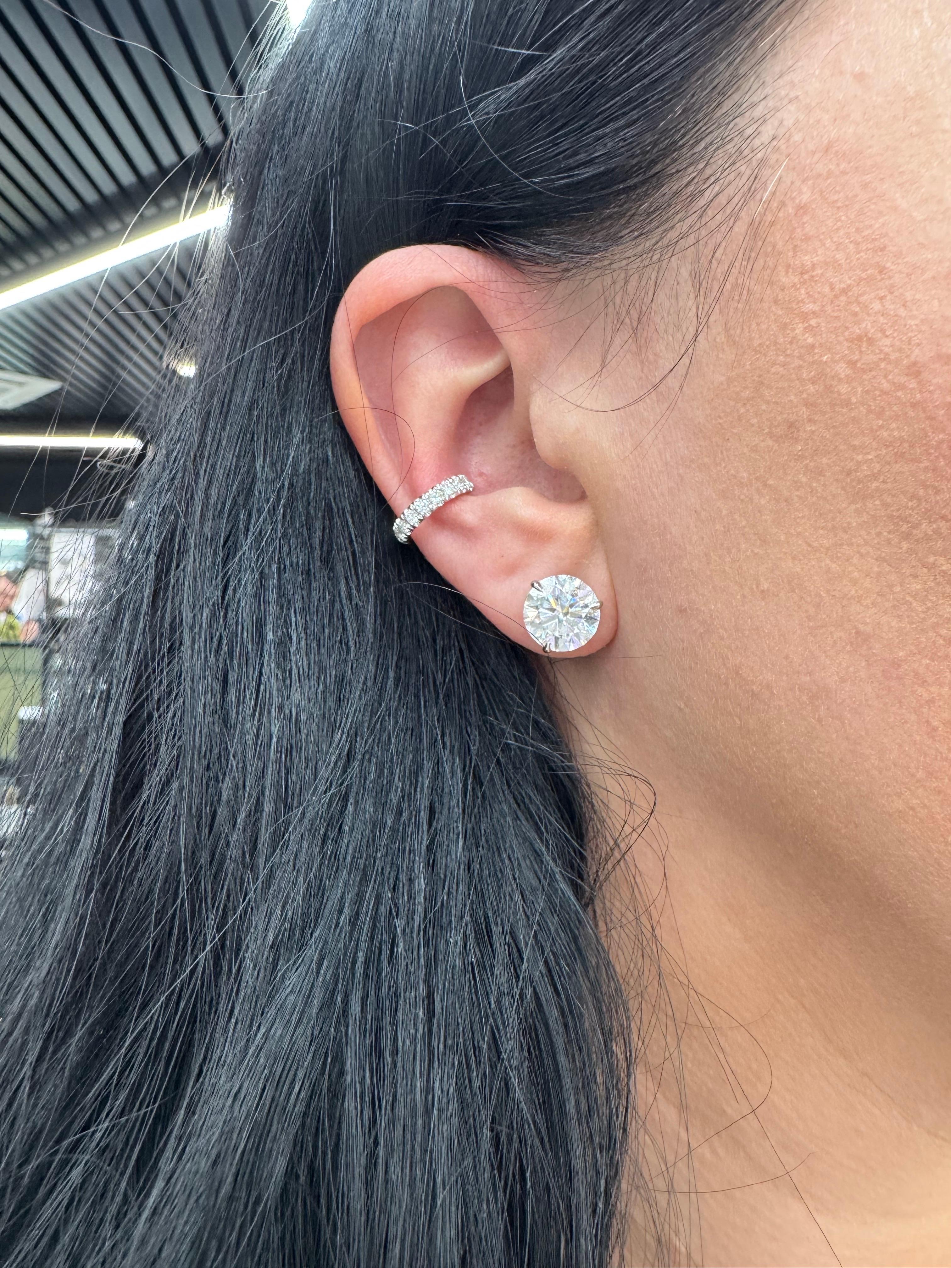 De las mujeres Pendiente Puño Diamante 0,41 Quilates Oro Blanco 14 Kilates en venta