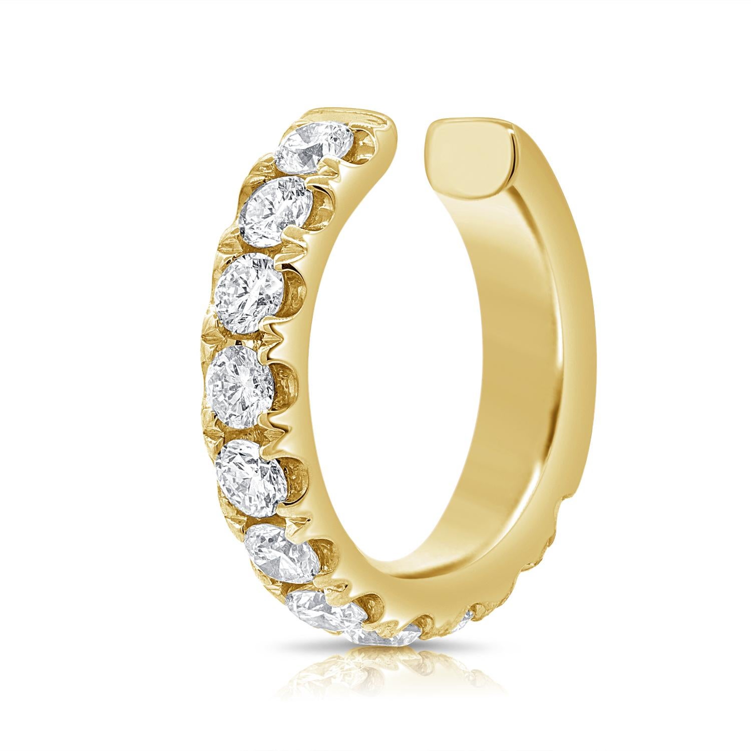 Pendiente Puño Diamante 0,41 Quilates Oro Blanco 14 Kilates en venta 2