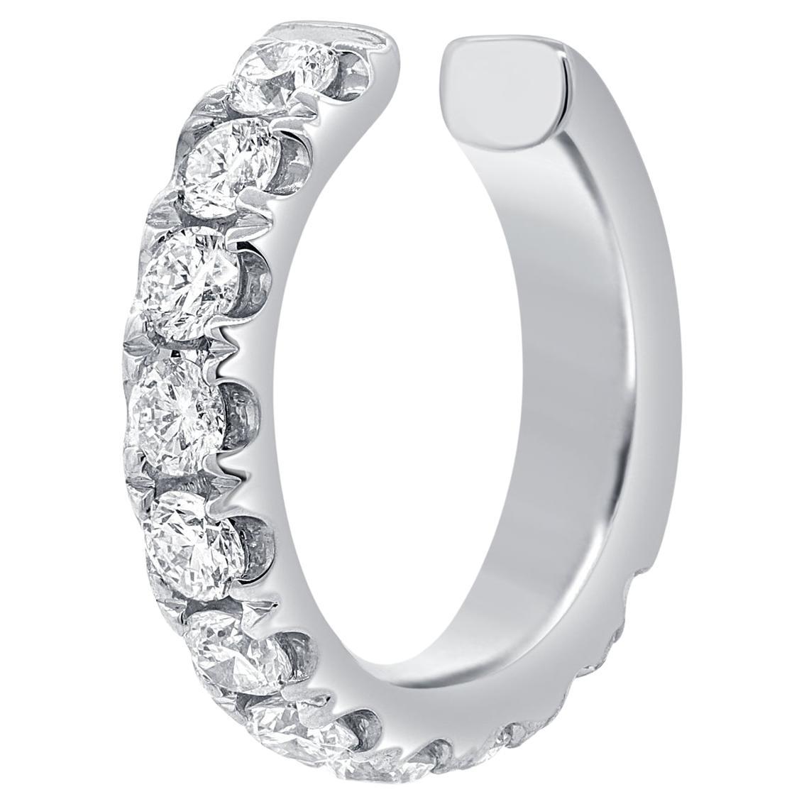 Pendiente Puño Diamante 0,41 Quilates Oro Blanco 14 Kilates en venta