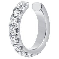 Diamant-Manschettenohrring aus 14 Karat Weißgold mit 0,41 Karat Diamanten