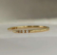 Diamond Cuff Ring For Women 14K Solid Gold ring Christmas Gift for Wife