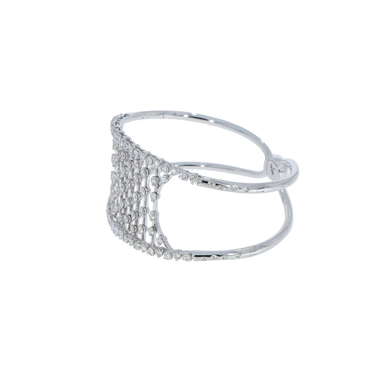 White Gold Diamond Cuff Bracelet by Casato For Sale at 1stDibs