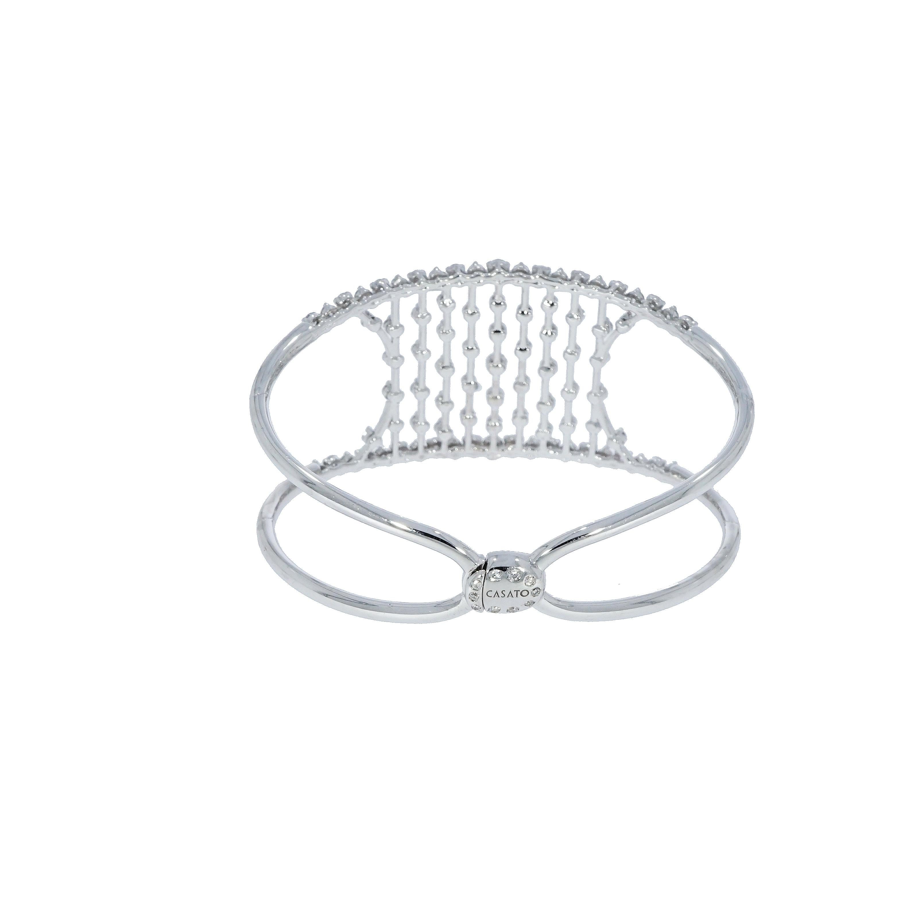 Modern  White Gold Diamond Cuff  Bracelet by Casato