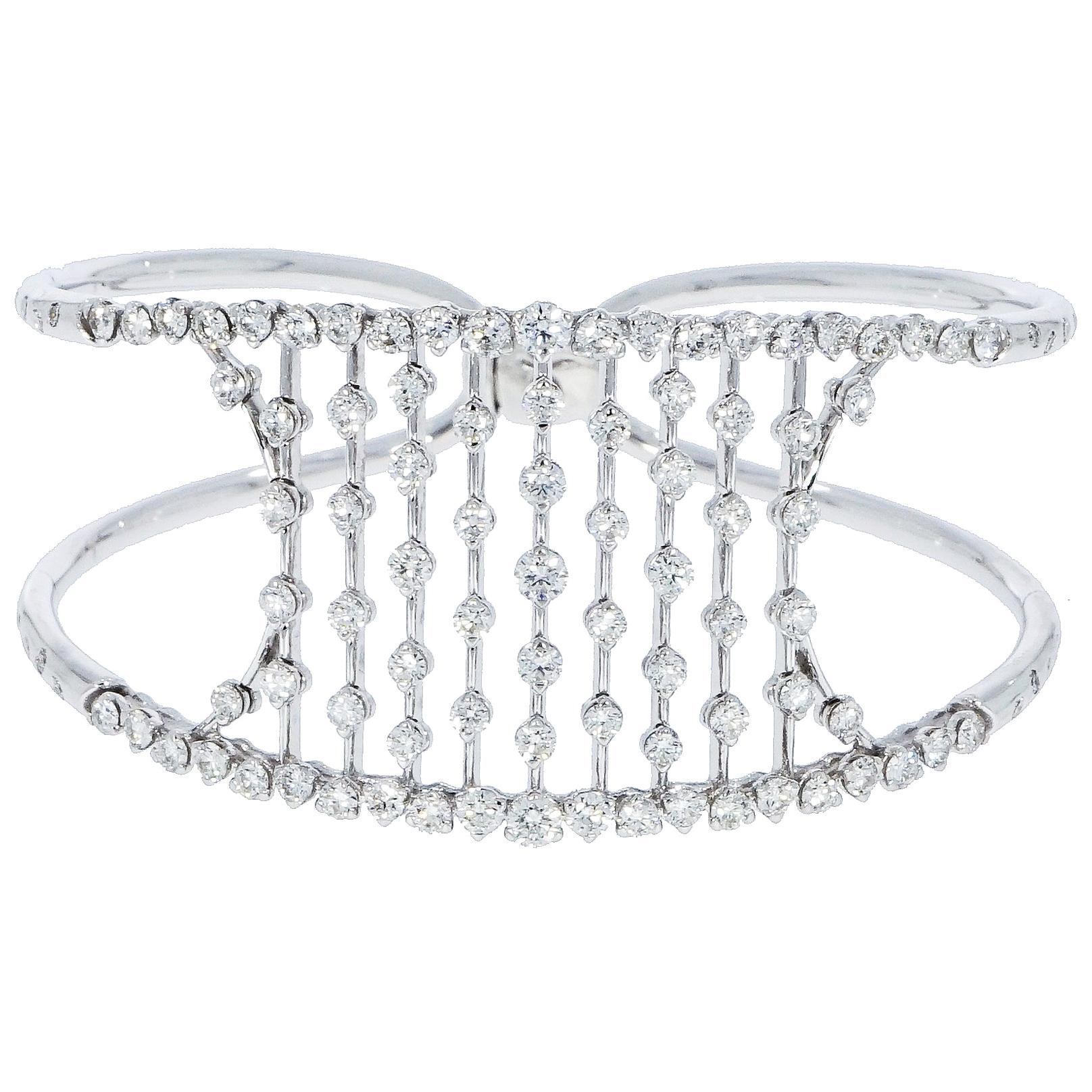  White Gold Diamond Cuff  Bracelet by Casato