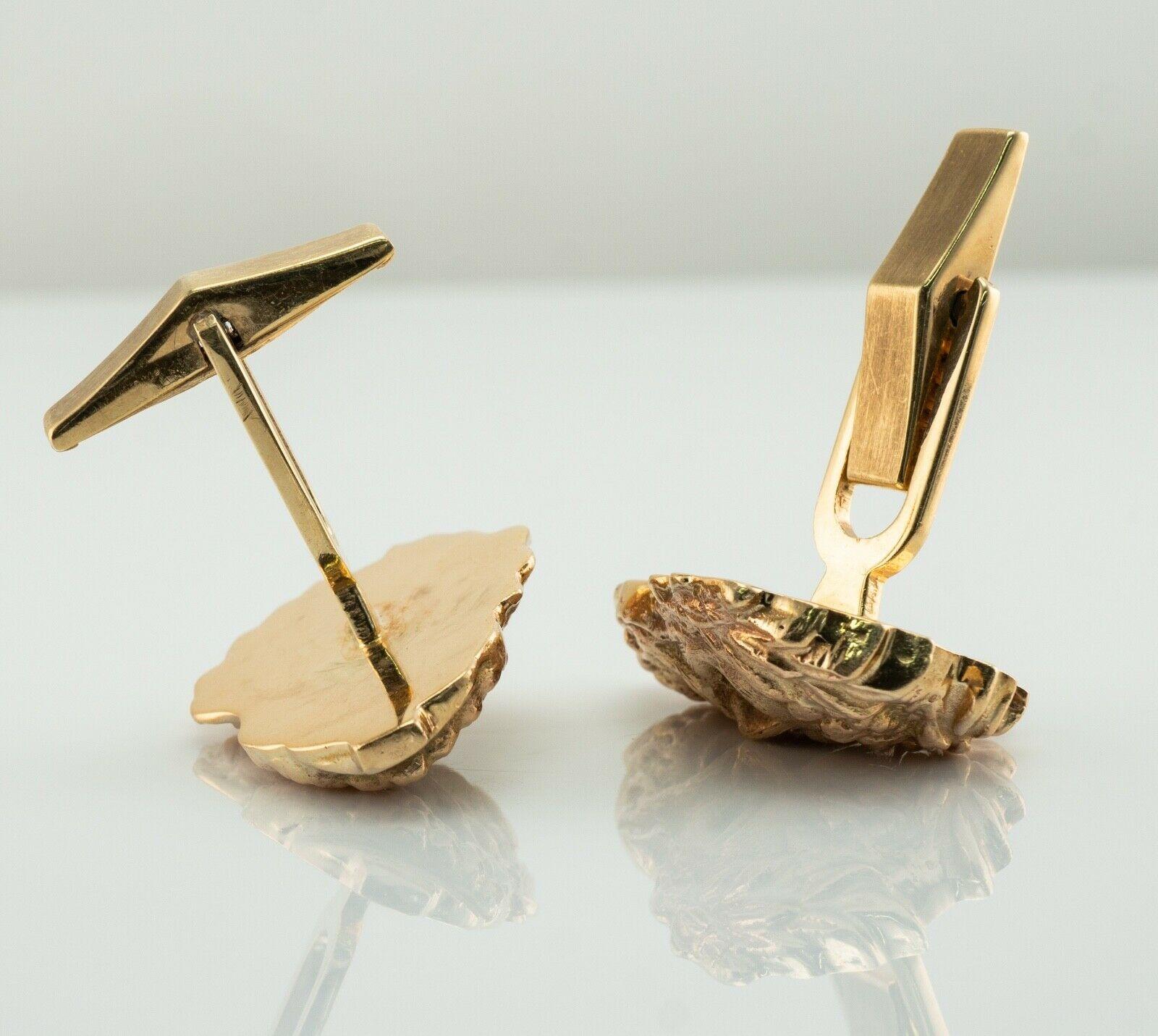 Gemelli con diamante in oro 14 carati con volto vintage della mitologia greca in vendita 3