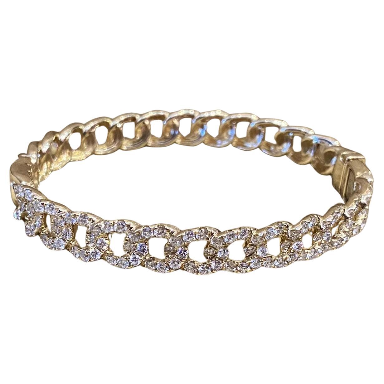 Pulsera de eslabones de diamantes 2,79 quilates en oro amarillo de 18 quilates by Odelia