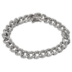 Diamond Curb-link Bracelet in 18k White Gold 6.80 CTW