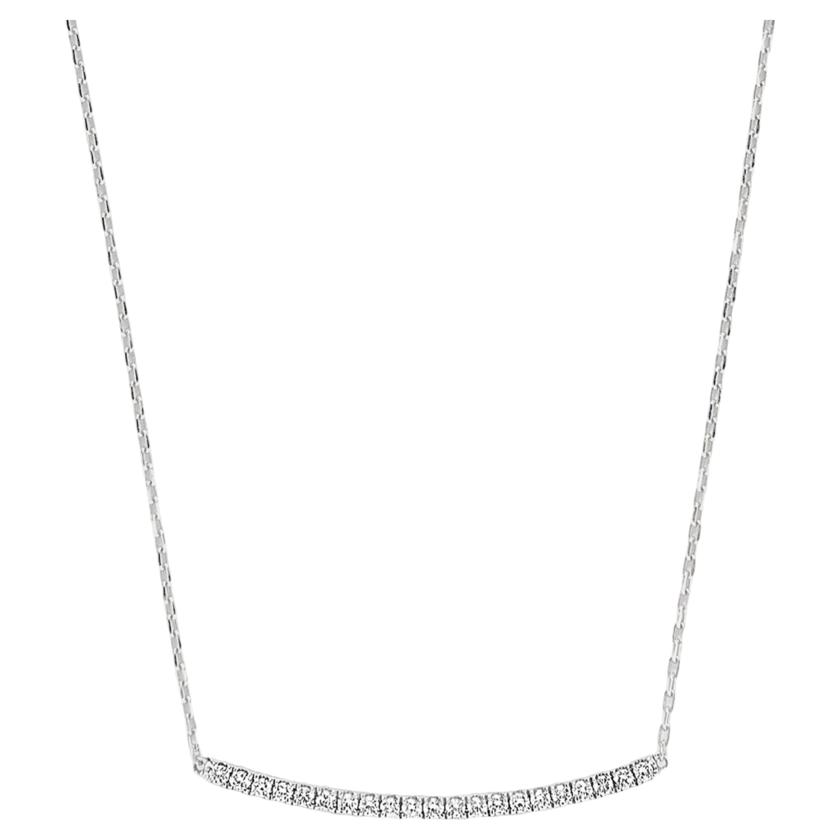 Diamond Curve Bar Necklace For Sale