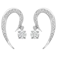 CURVE EARRINGS White gold with white diamonds by Liv Luttrell