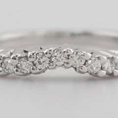 Diamond Curve Wedding Band in 14k White Gold