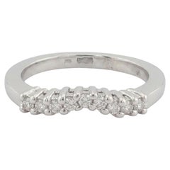 Diamond Curve Wedding Band in 14k White Gold