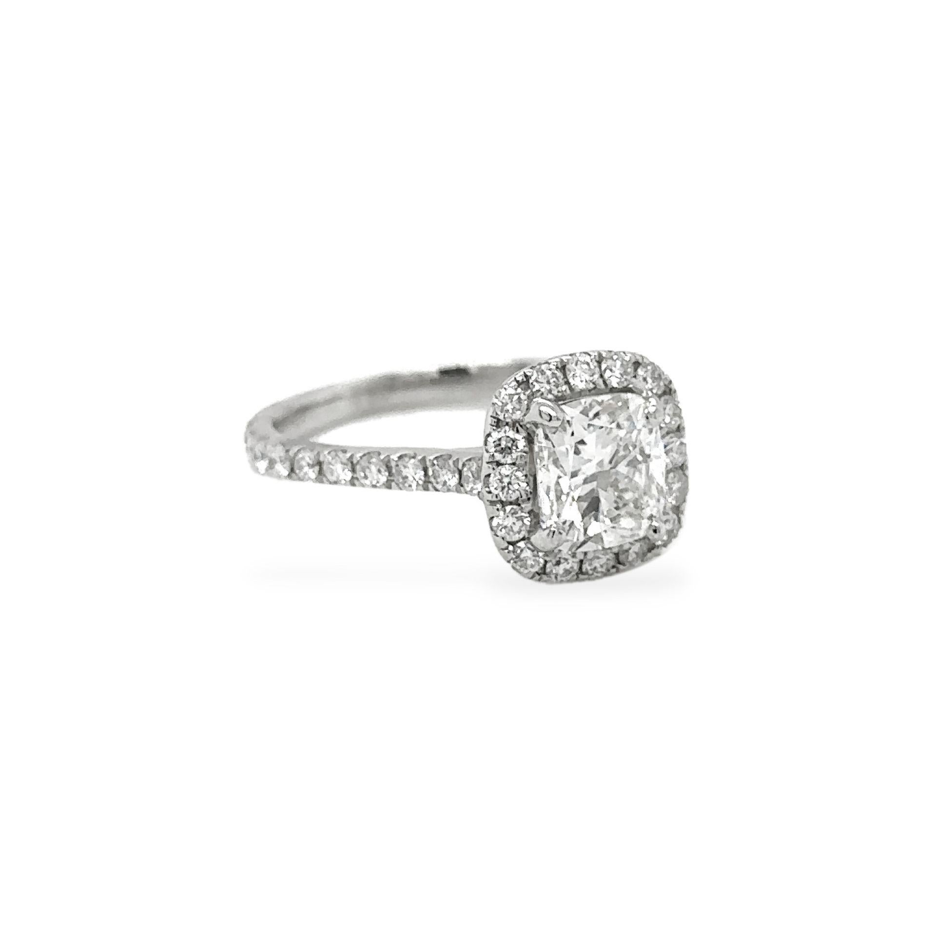 Diamond Cushion Cut 1.17 Carat Engagement Ring Platinum with GIA Certificate In New Condition For Sale In Beverly Hills, CA