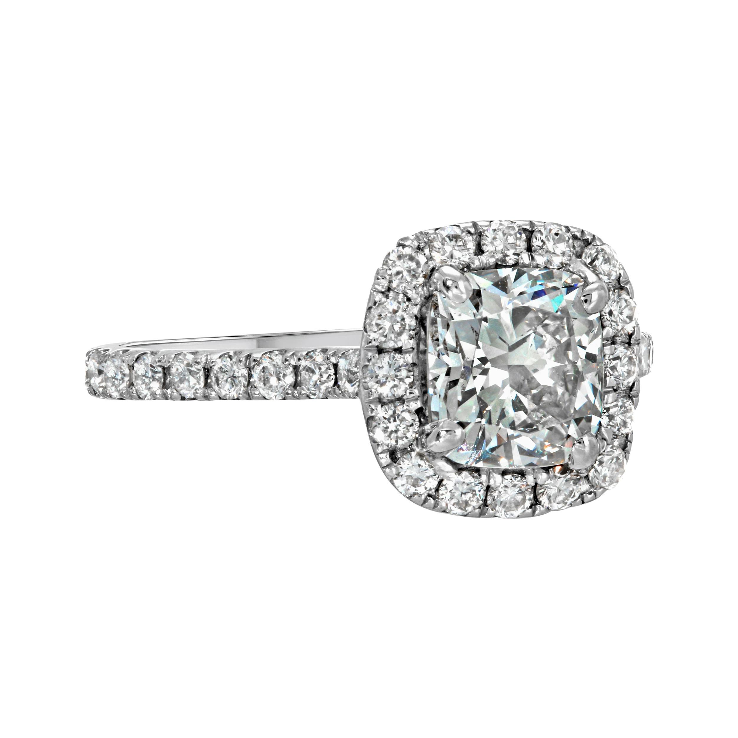 Diamond Cushion Cut 1.17 Carat Engagement Ring Platinum with GIA Certificate