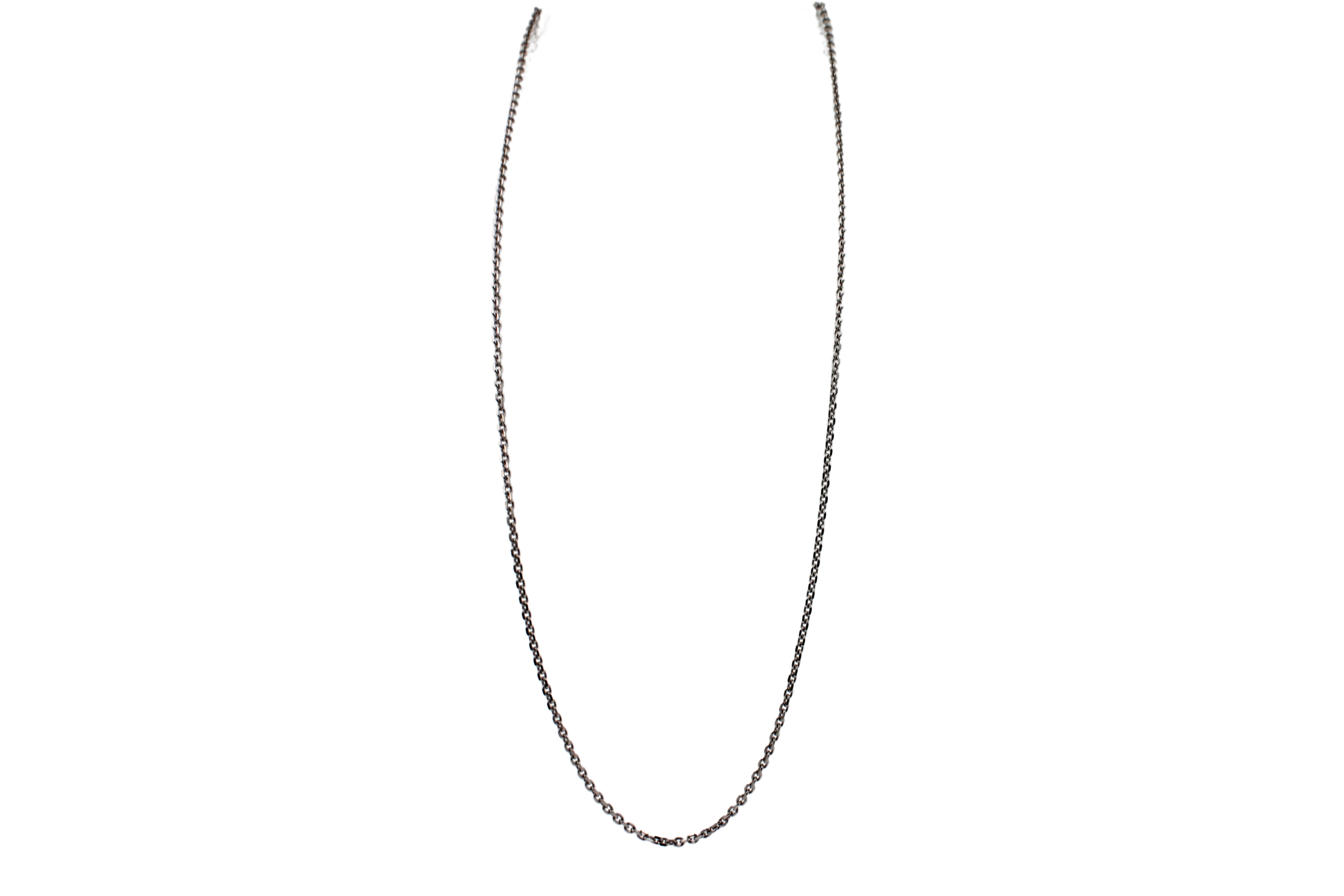 Moderne Chaîne collier à maillons délicats fantaisie en argent sterling 925 et diamants taille en vente
