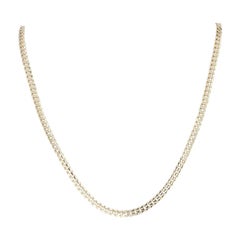 Diamond Cut Curb Chain Necklace, 10 Karat Yellow Gold Italian